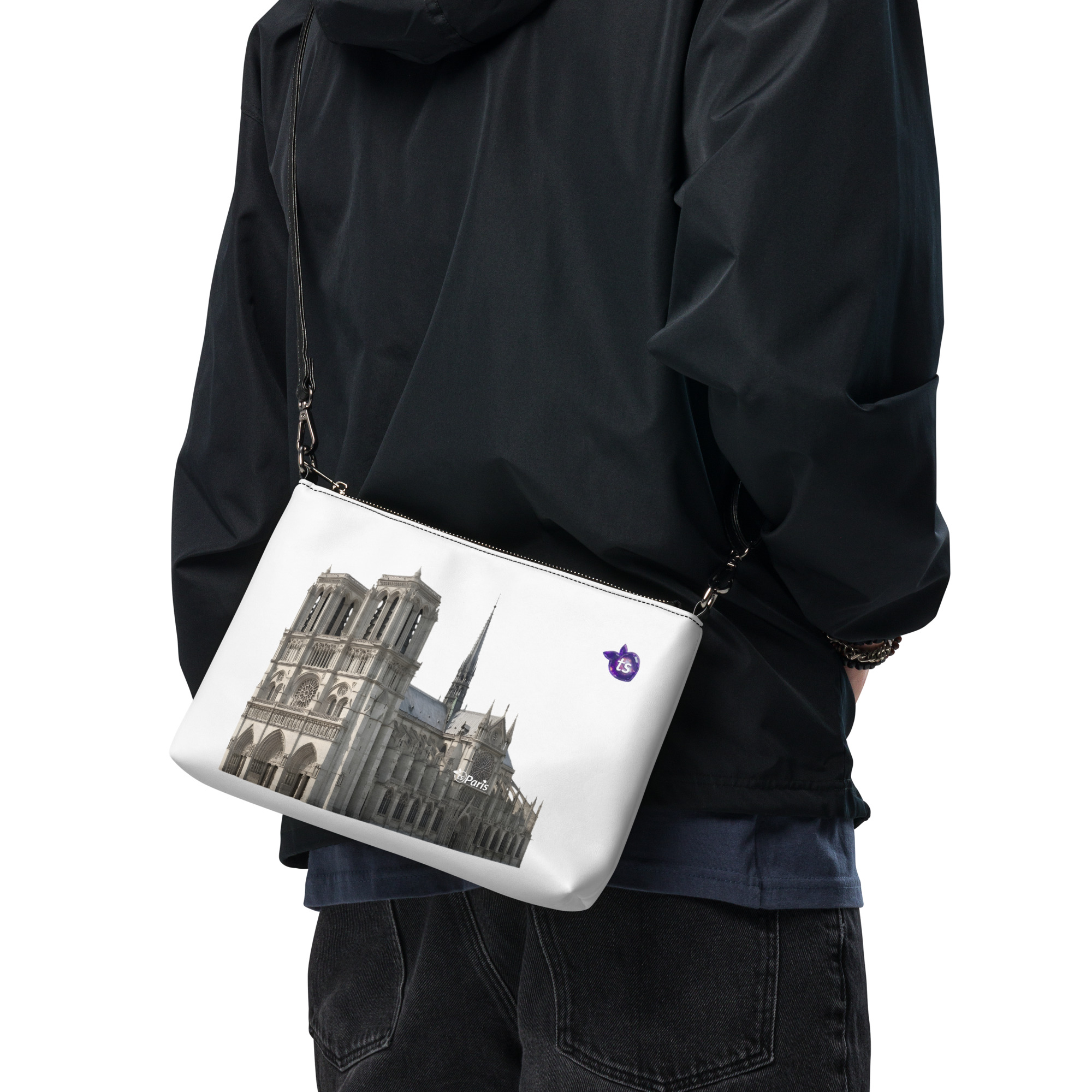 tsgabrielle® • Paris - Cathédrale Notre-Dame • Sac bandoulière • Blanc • 11″ × 8″ - View 7