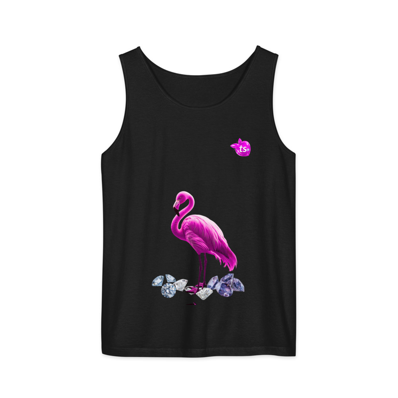 tsgabrielle® • Pour Elle • Flamant Rose • T-shirt sans doublure teint par pièce • Noir