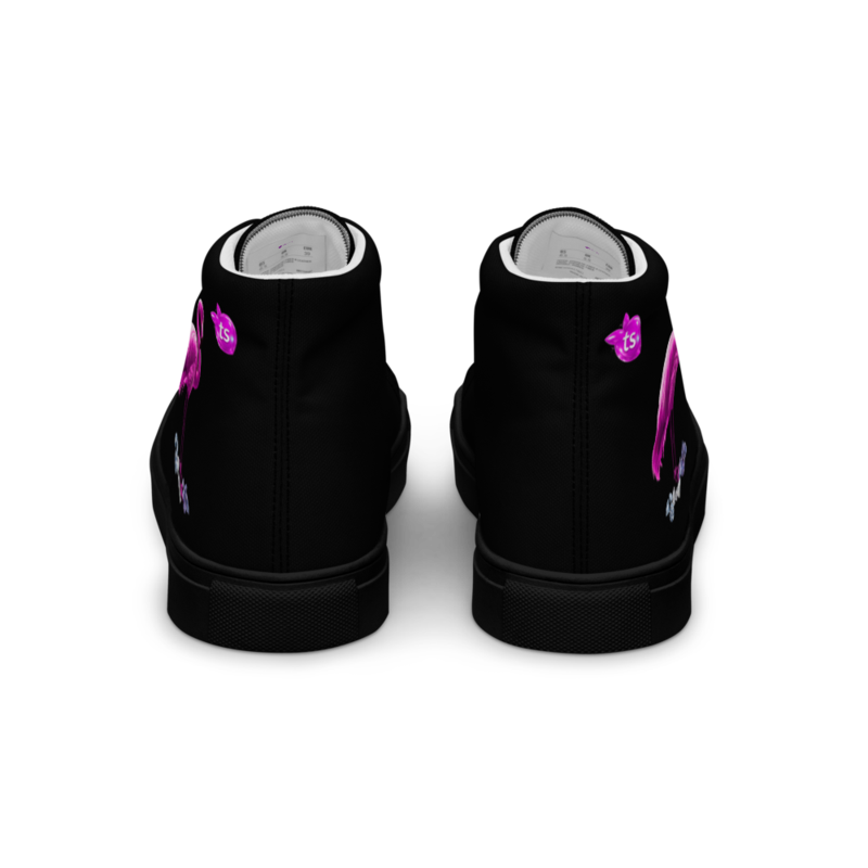 tsgabrielle® • Pour Lui • Flamant Rose • High Top Canvas Shoes • noir