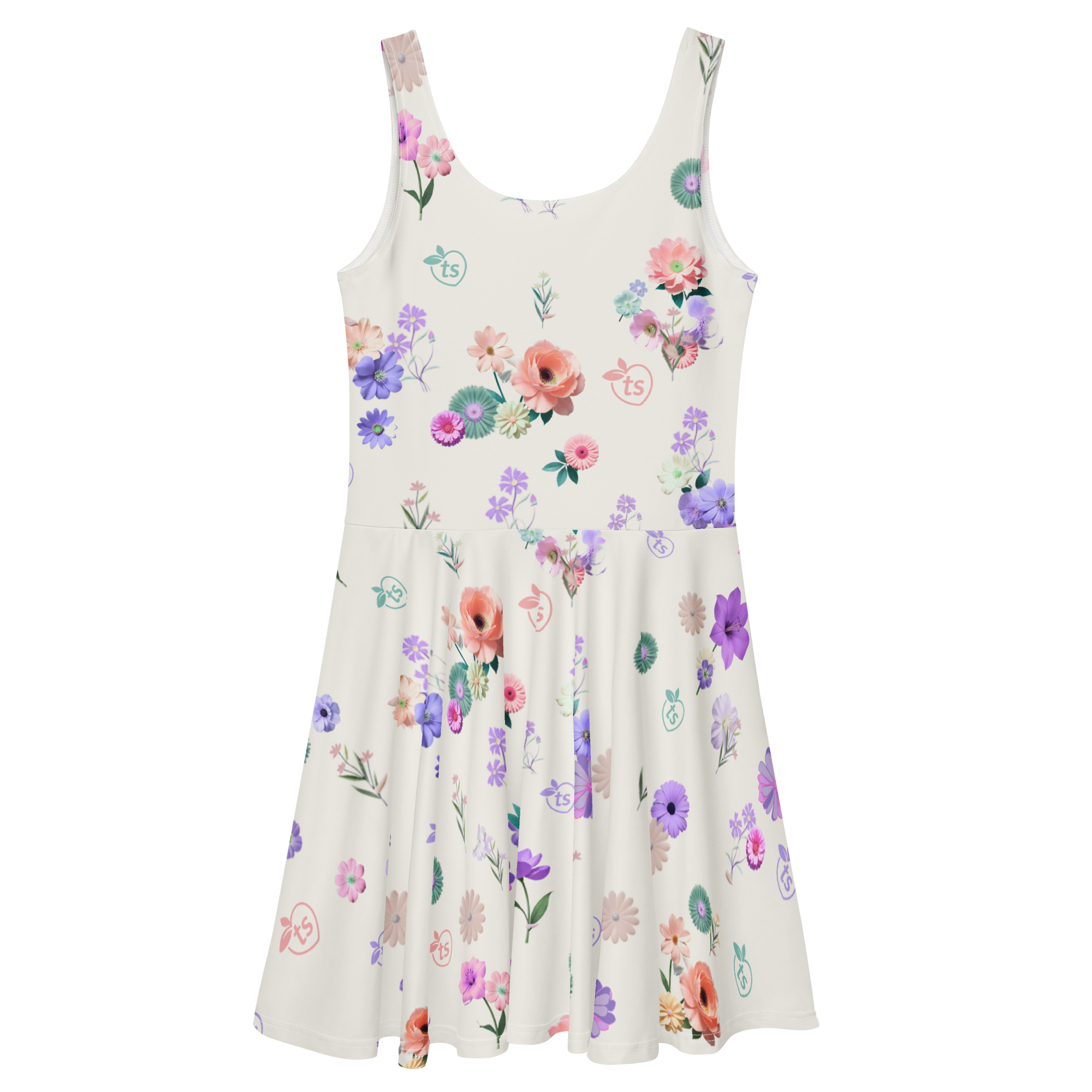 tsgabrielle® • For Her • TransFLOWer™ • Skater Dress • White