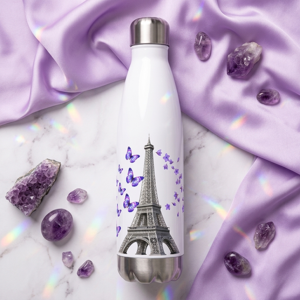 tsgabrielle® • Paris - La Tour Eiffel • Gourde • Blanc • Acier Inoxydable • 500 ml - View 13