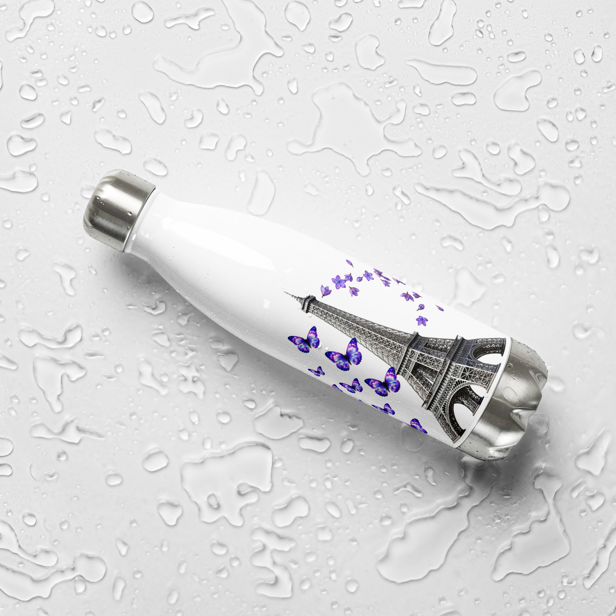 tsgabrielle® • Paris - La Tour Eiffel • Gourde • Blanc • Acier Inoxydable • 500 ml - View 9