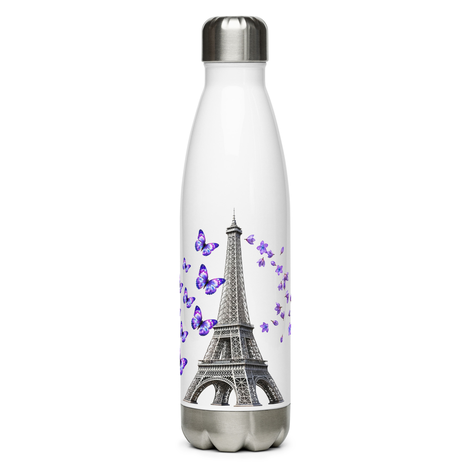 tsgabrielle® • Paris - La Tour Eiffel • Gourde • Blanc • Acier Inoxydable • 500 ml