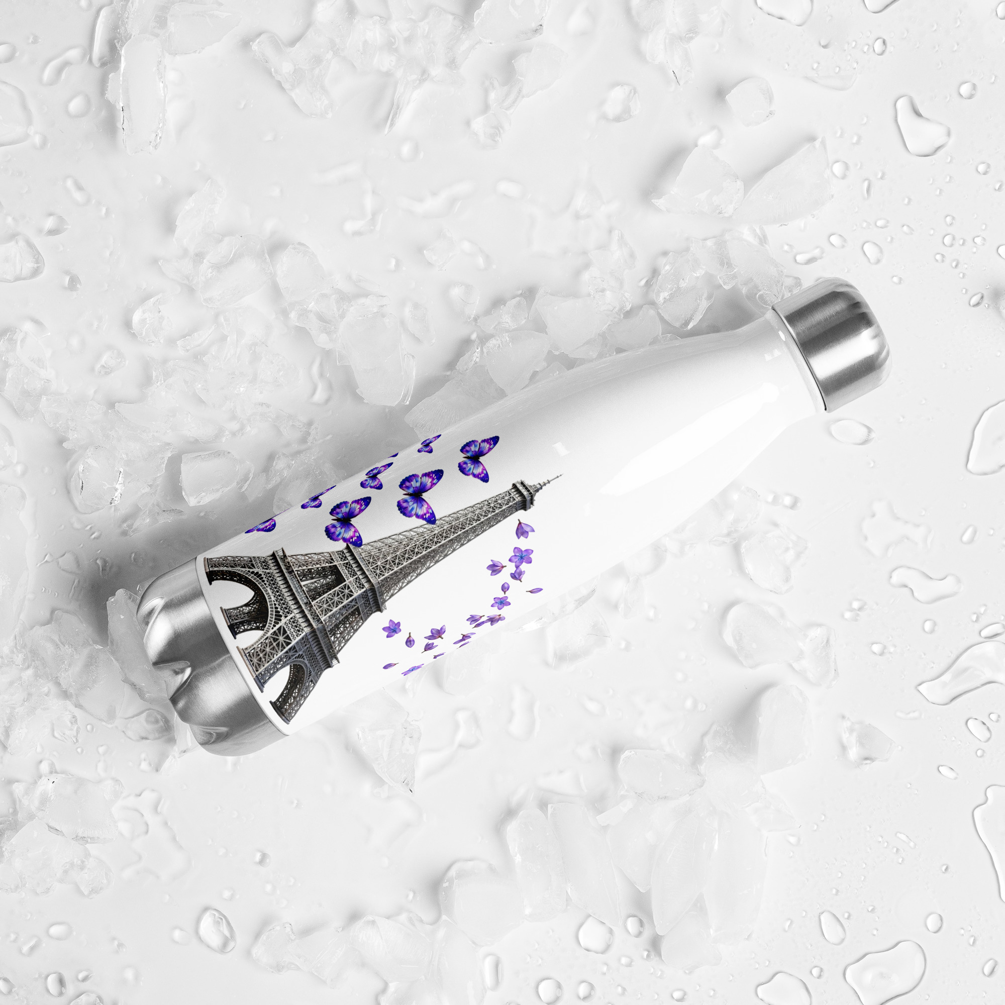 tsgabrielle® • Paris - La Tour Eiffel • Gourde • Blanc • Acier Inoxydable • 500 ml - View 8
