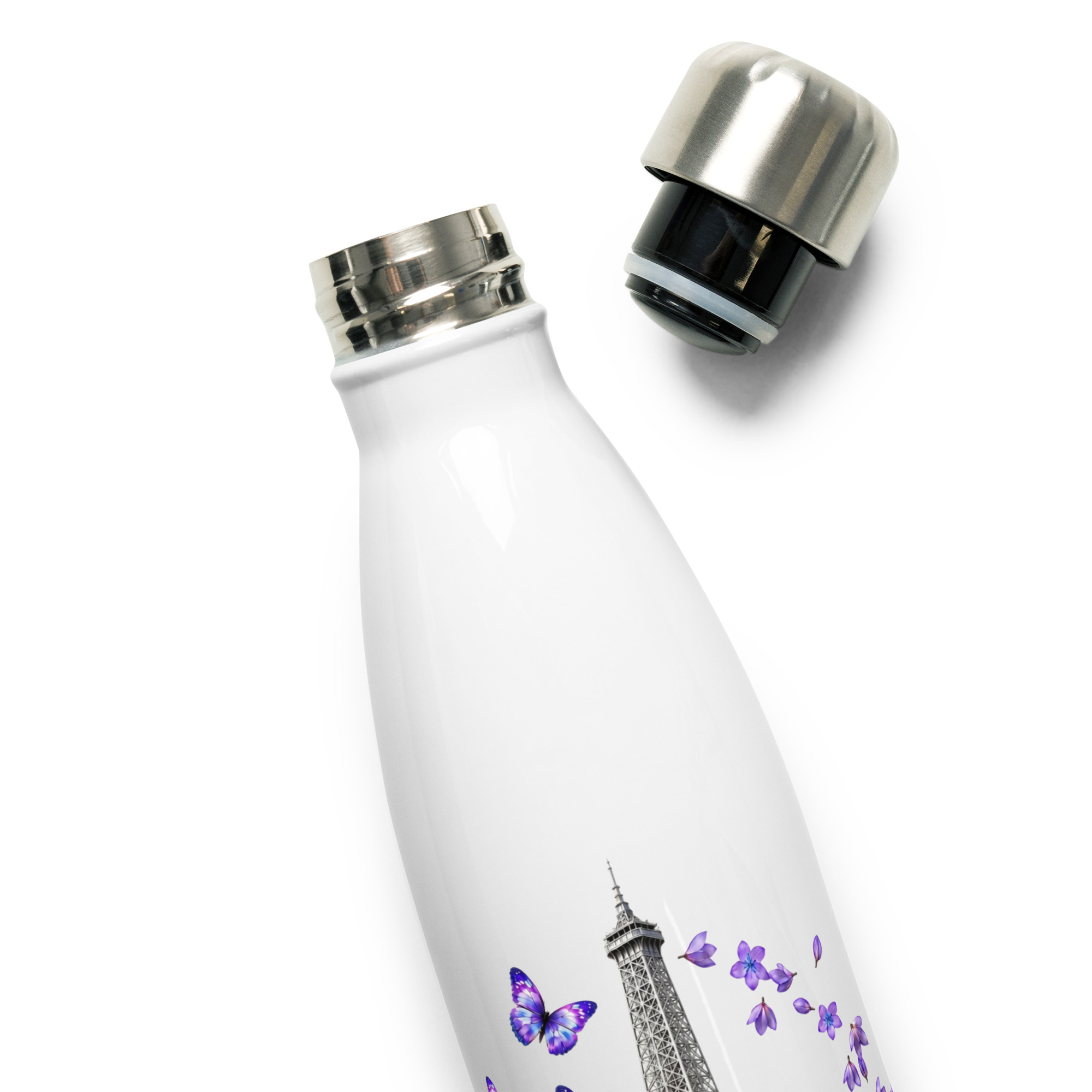 tsgabrielle® • Paris - La Tour Eiffel • Gourde • Blanc • Acier Inoxydable • 500 ml - View 6