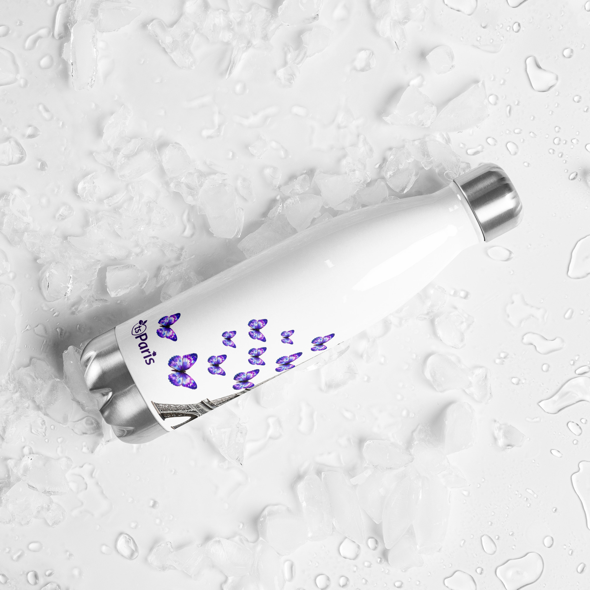 tsgabrielle® • Paris - La Tour Eiffel • Gourde • Blanc • Acier Inoxydable • 500 ml - View 12