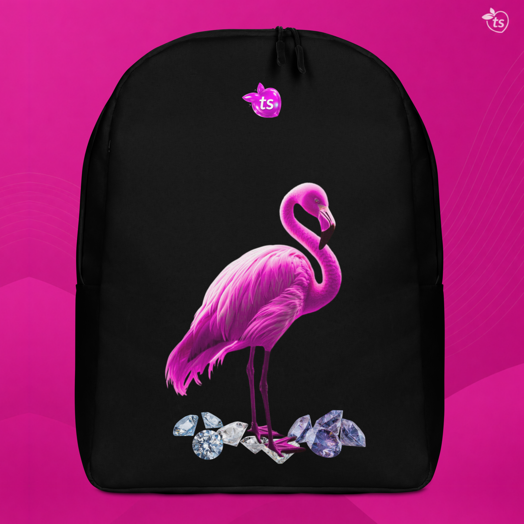 tsgabrielle® • Flamant Rose • Sac à dos minimaliste • Noir - View 6