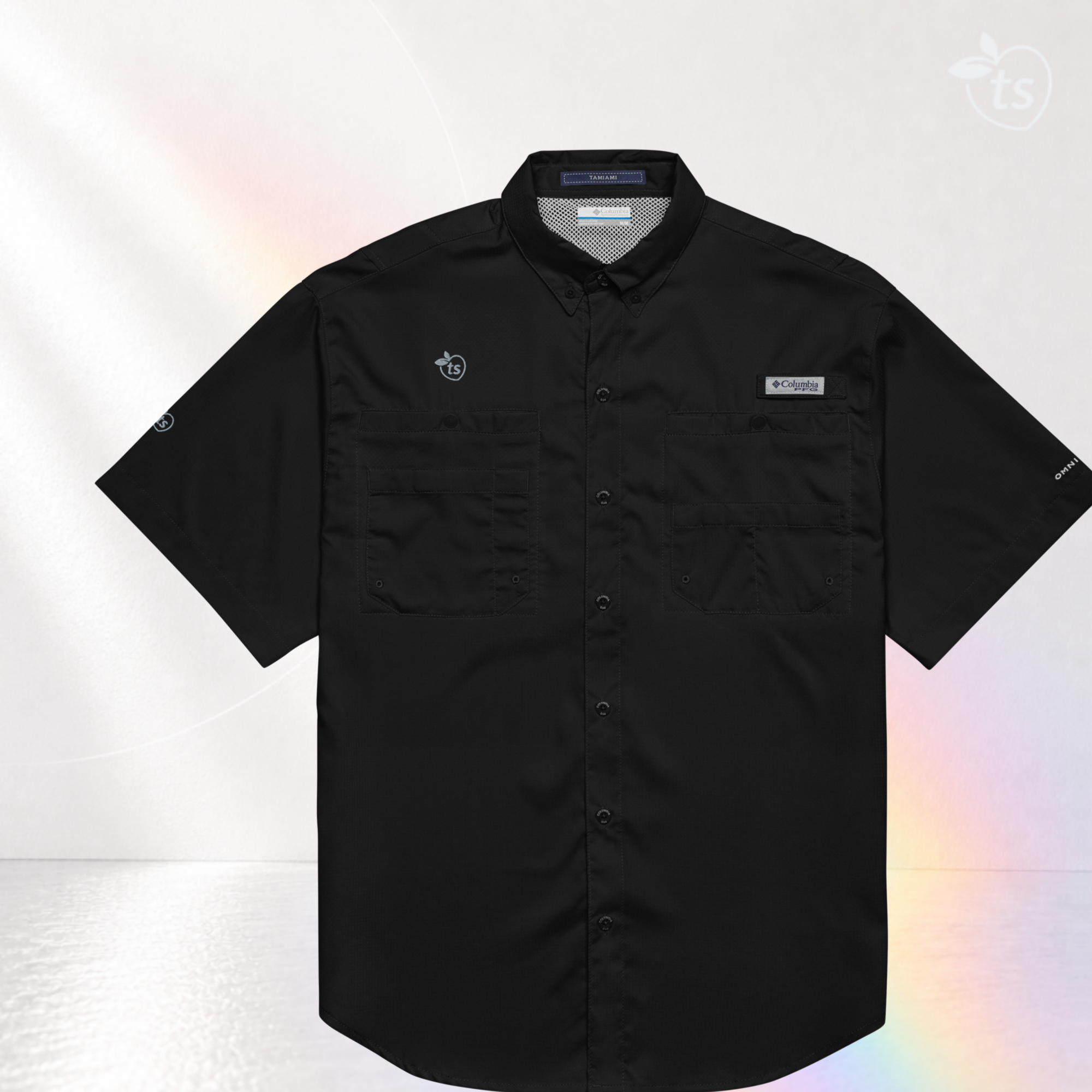 Columbia® by tsgabrielle® • For Him • Short Sleeve Button Shirt • Dark Colors