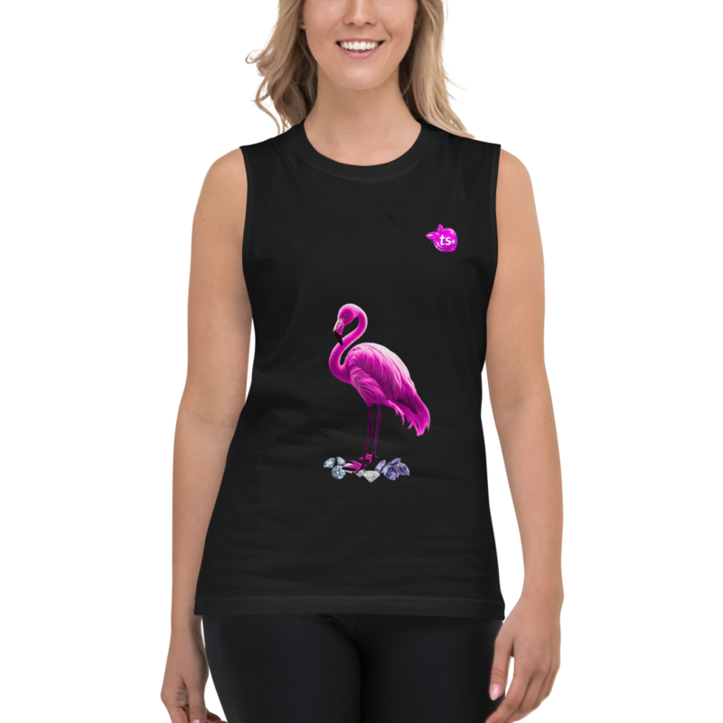 tsgabrielle® • Pour Elle • Flamant Rose • debardeur muscle • noir