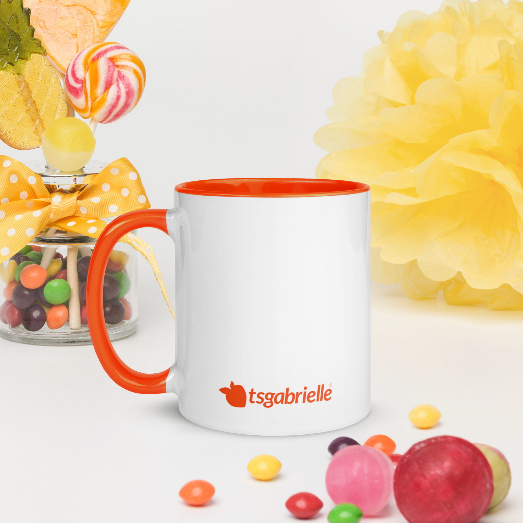 tsgabrielle® • Mug avec intérieur orange • Céramique • 33 cl - View 6