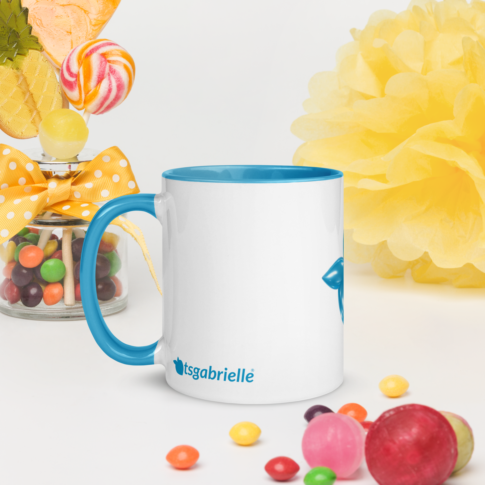 tsgabrielle® • Mug avec intérieur bleu clair • Céramique • 2 tailles - View 11