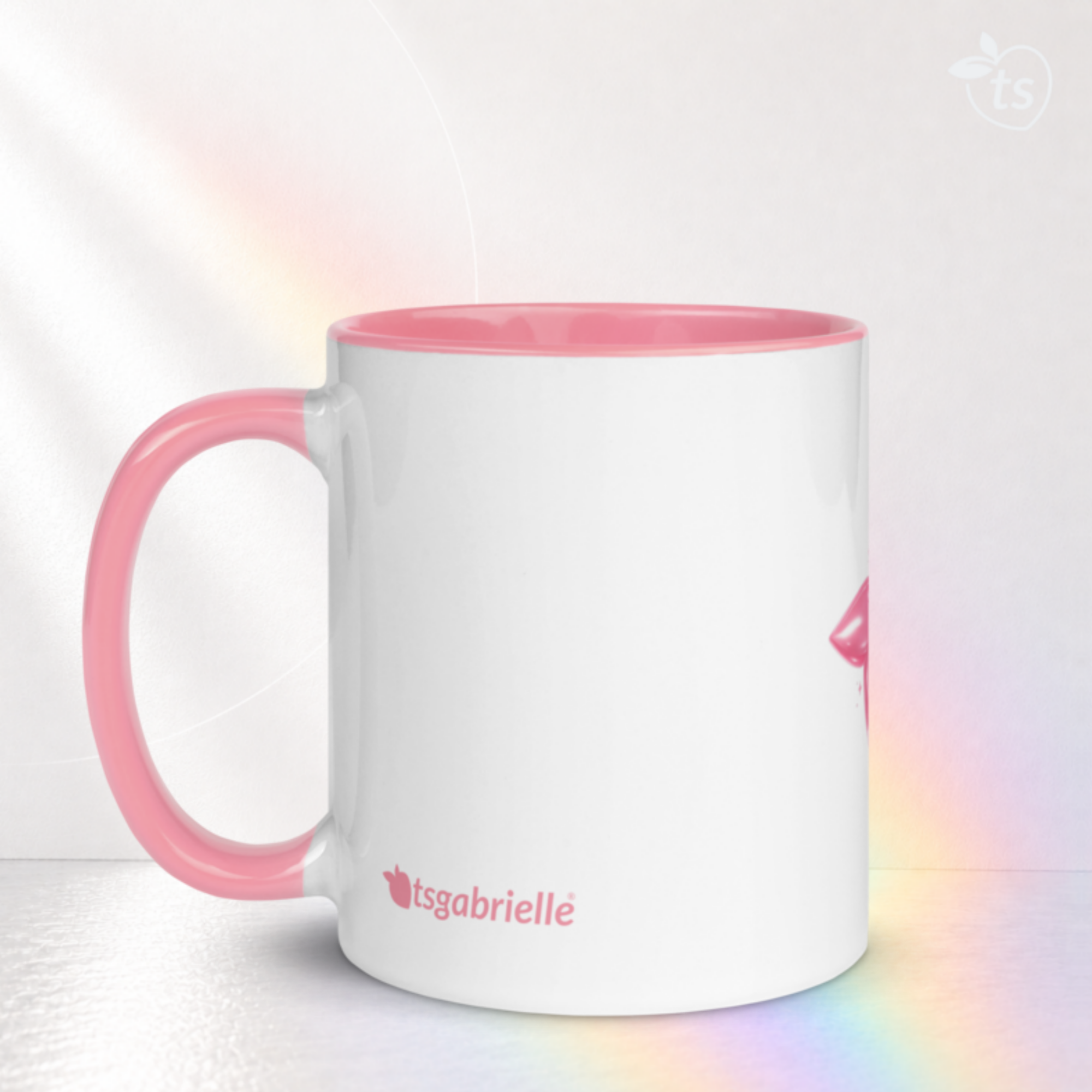 tsgabrielle® • Tasse avec intérieur rose • Céramique • 11 oz - View 11